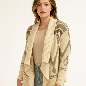 Roxy Cardigan Aztec Print Western Sweater Size Small